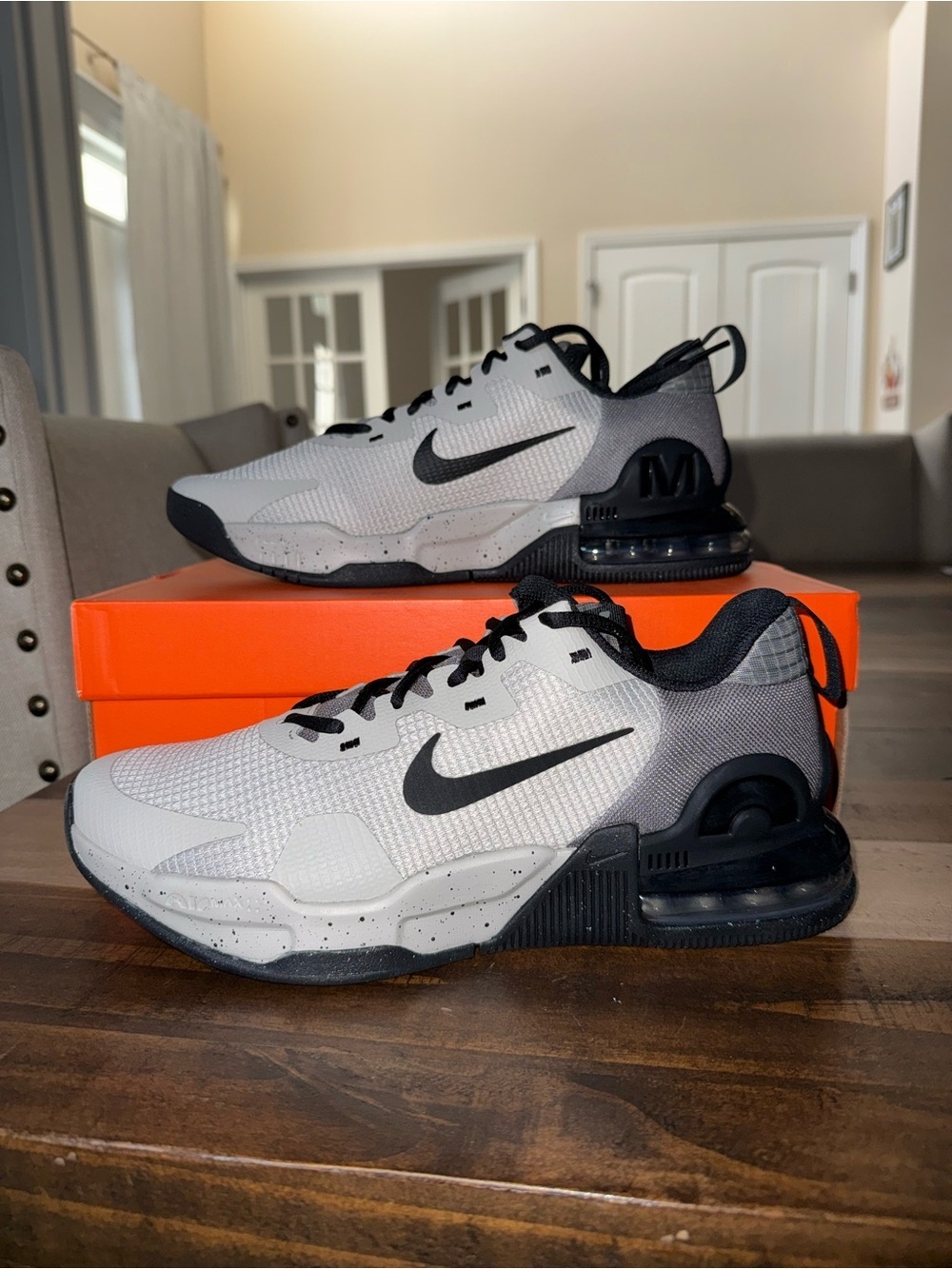 Nike Air Max Alpha Trainer 5 Men's Low Top Mesh Sneaker Gray Black, Sz 10, Sz 11